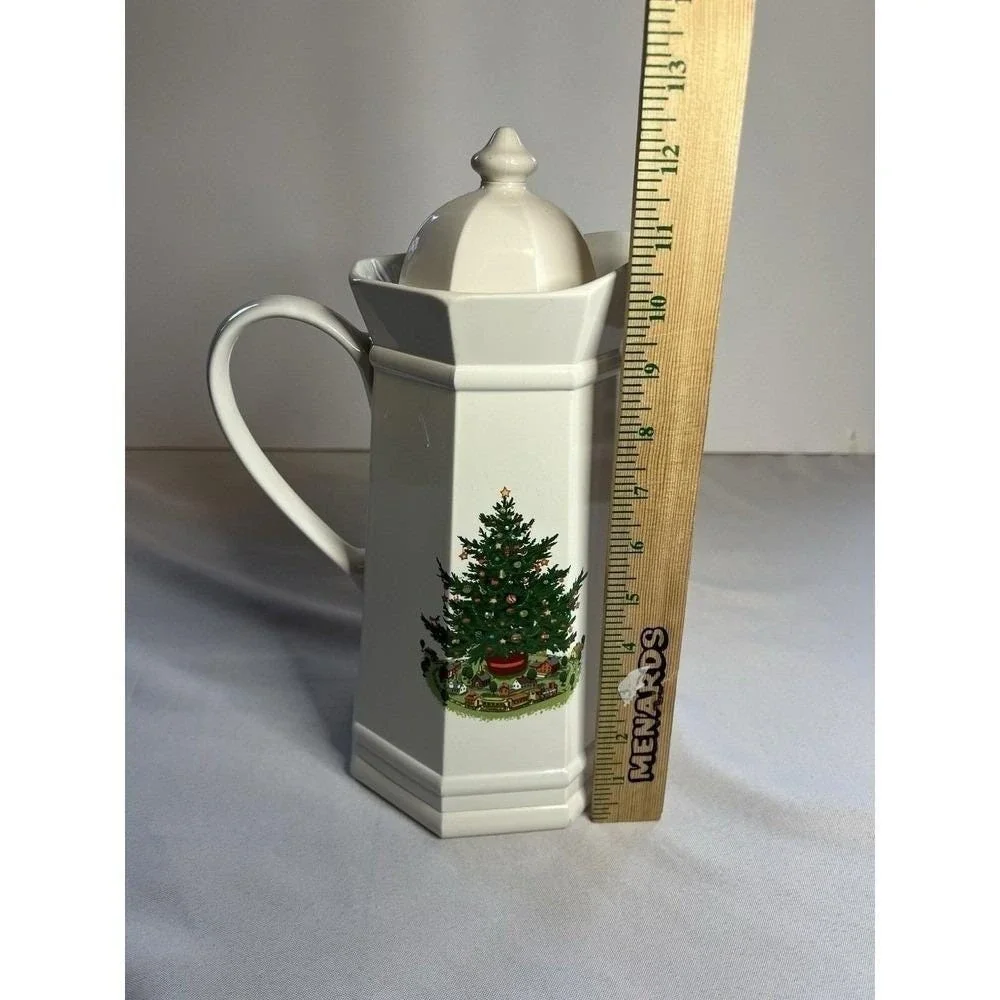 VTG Pfaltzgraff Christmas Tree Thermal Carafe Coffee Holiday Pitcher 1 Quart
